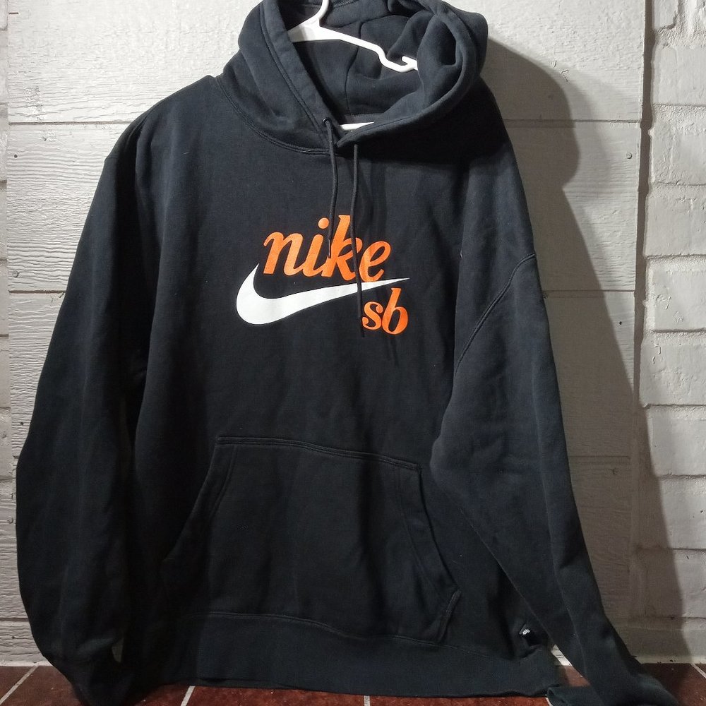 Nike SB Skate Black and Orange Streetwear Hoodie Sweatshirt